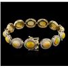 Image 2 : 17.96ctw Opal and Diamond Bracelet - 14KT Yellow Gold