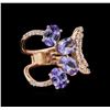 Image 1 : 2.55ctw Tanzanite and Diamond Ring - 14KT Rose Gold