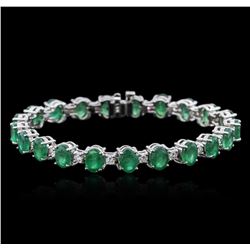 14KT White Gold 15.83ctw Emerald and Diamond Bracelet