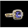 Image 1 : 18KT Yellow Gold 1.71ct Tanzanite and Diamond Ring