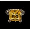 Image 2 : 6.22ct Citrine and Diamond Ring - 14KT Yellow Gold