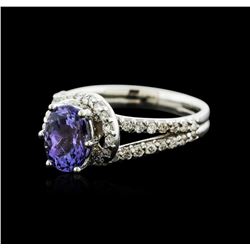 14KT White Gold 2.13ct Tanzanite and Diamond Ring