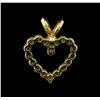 Image 2 : 0.27ctw Diamond Heart Pendant - 18KT Yellow Gold
