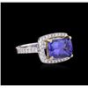 Image 2 : 14KT Two-Tone Gold 4.29ct Tanzanite and Diamond Ring