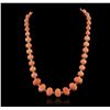 Image 2 : 14KT Rose Gold 28.70ctw Pink Coral and Pink Coral Necklace