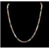 Image 2 : 33.50ctw Multi Color Sapphire Necklace - 14KT White Gold