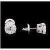 Image 2 : 3.10ctw Diamond Solitaire Earrings - 14KT White Gold