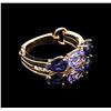Image 1 : 2.63ctw Sapphire, Tanzanite and Diamond Ring - 14KT Two-Tone Gold