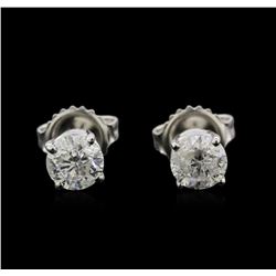 1.17ctw Diamond Stud Earrings - 14KT White Gold