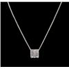 Image 2 : 3.55ctw Diamond Pendant With Chain - 14KT White Gold