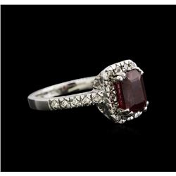 3.06ct Ruby and Diamond Ring - 14KT White Gold