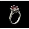 Image 3 : 3.06ct Ruby and Diamond Ring - 14KT White Gold