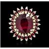 Image 2 : 14KT Yellow Gold 14.11ctw Ruby and Diamond Ring