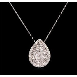 0.50ctw Diamond Pendant With Chain - 14KT White Gold