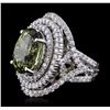 Image 1 : 14KT White Gold GIA Certified 11.61ct Alexandrite and Diamond Ring