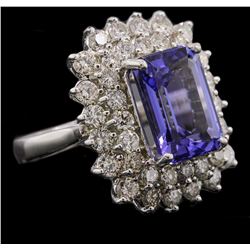 14KT White Gold 6.93ct Tanzanite and Diamond Ring