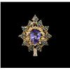 Image 2 : 1.72ct Tanzanite and Diamond Ring - 14KT Yellow Gold