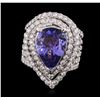 Image 2 : 18KT White Gold 6.53ct Tanzanite and Diamond Ring