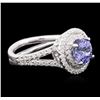 Image 1 : 14KT White Gold 1.43ct Tanzanite and Diamond Ring
