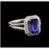 Image 1 : 14KT White Gold 1.76ct Tanzanite and Diamond Ring