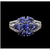Image 2 : 3.21ctw Sapphire and Diamond Ring - 18KT White Gold