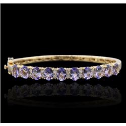 14KT Yellow Gold 8.30ctw Tanzanite and Diamond Bracelet