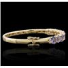 Image 2 : 14KT Yellow Gold 8.30ctw Tanzanite and Diamond Bracelet