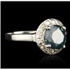 Image 1 : 14KT White Gold 2.23ct Blue Diamond Ring