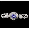 Image 1 : 5.62ct Tanzanite and Diamond Bracelet - 14KT White Gold