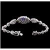 Image 3 : 5.62ct Tanzanite and Diamond Bracelet - 14KT White Gold