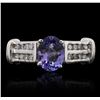 Image 2 : 14KT White Gold 1.90ct Tanzanite and Diamond Ring