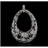 Image 1 : 14KT White Gold 0.46ctw Diamond Pendant With Chain