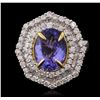 Image 2 : 14KT Two-Tone Gold 2.63ct Tanzanite and Diamond Ring