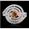 Image 4 : 14KT White Gold GIA Certified Fancy Orange 1.32ctw Diamond Ring