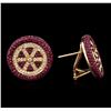 Image 1 : 2.40ctw Ruby and Diamond Earrings - 18KT Rose Gold