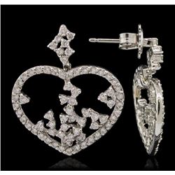 14KT White Gold 1.90ctw Diamond Earrings