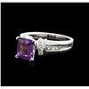 Image 1 : 14KT White Gold 3.00ct Amethyst and Diamond Ring