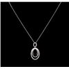Image 1 : 3.77ctw Tourmaline and Diamond Pendant With Chain - 14KT White Gold