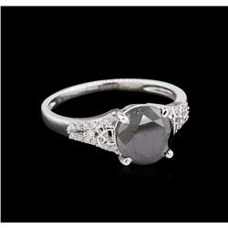 2.67ctw Fancy Black Diamond Ring - 14KT White Gold