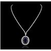 Image 2 : 18KT and 14KT White Gold 41.84ct Sapphire and Diamond Necklace