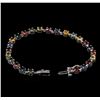 Image 3 : 10.35ctw Multi Color Sapphire Bracelet - 14KT White Gold
