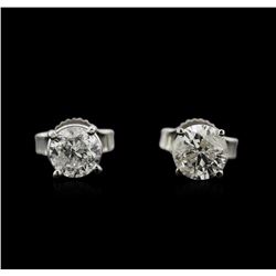 1.17ctw Diamond Stud Earrings - 14KT White Gold