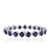 Image 2 : 14KT White Gold 31.32ctw Corundum and Diamond Bracelet