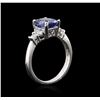 Image 3 : 2.20ct Tanzanite and Diamond Ring - 14KT White Gold