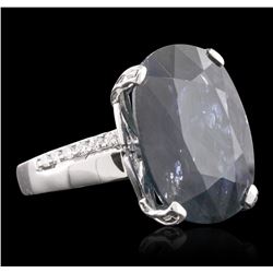 18KT White Gold 25.99ct Sapphire and Diamond Ring