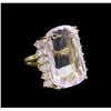 Image 1 : 14KT Yellow Gold GIA Certified 65.77ct Kunzite and Diamond Ring