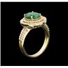 Image 3 : 1.78ct Emerald and Diamond Ring - 14KT Yellow Gold