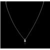Image 2 : 14KT White Gold 0.50ct Diamond Pendant With Chain