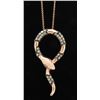Image 1 : 0.50ctw Diamond Pendant With Chain - 14KT  Rose Gold
