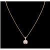 Image 1 : 0.74ctw Diamond Pendant With Chain - 14KT Rose Gold